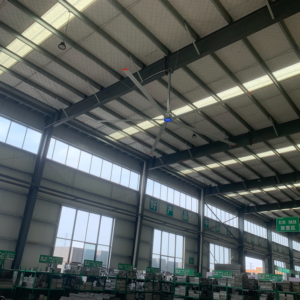 hvls fan - internal rotor pmsm motor installed