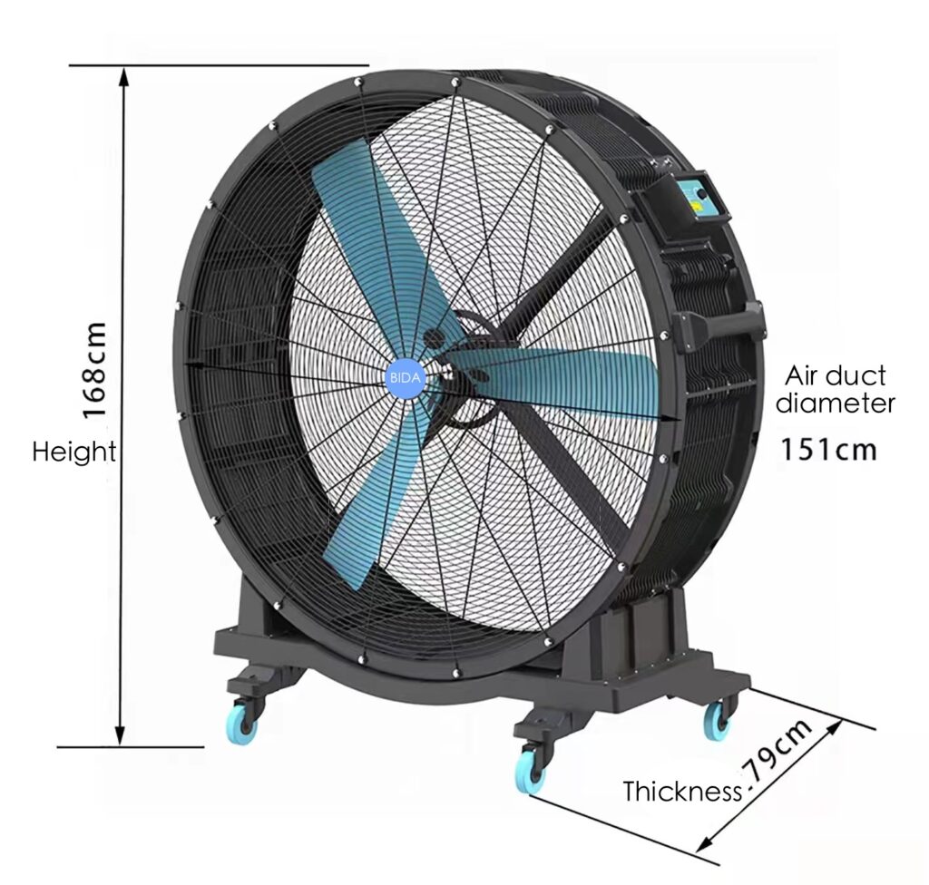 1.25m portable fan size -1