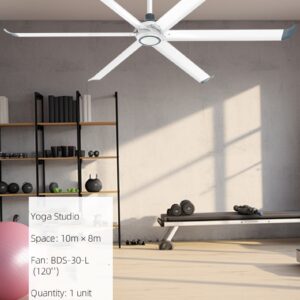 High air volume remote control HVLS ceiling fan for home and commercial